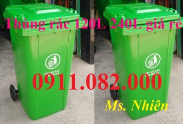 Sỉ thùng rác giá rẻ tại vĩnh long- thùng rác y tế đạp chân 120l 240l- lh 0911082000