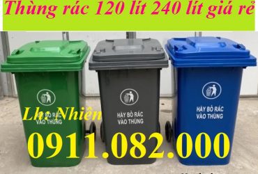 Cung cấp thùng rác gia đình, thùng rác công cộng. thùng rác 120l 240l 660l giá rẻ tại cần thơ-lh 0911082000