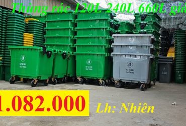 Thùng rác giá rẻ tại an giang- thùng rác 120 lít 240 lít đựng rác sinh hoạt, y tế- lh 0911082000