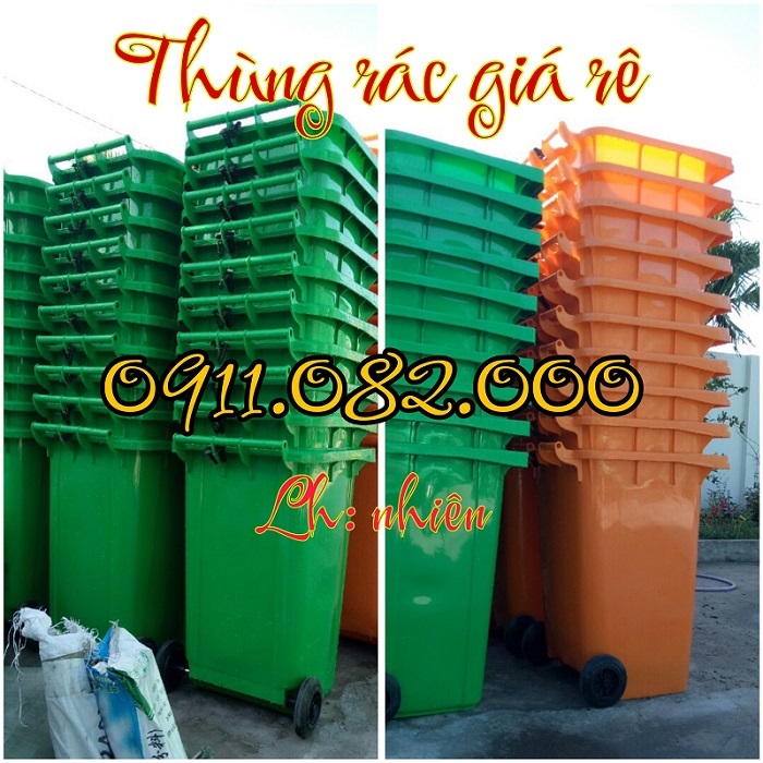 Thùng rác giá rẻ tại an giang- thùng rác 120 lít 240 lít đựng rác sinh hoạt, y tế- lh 0911082000