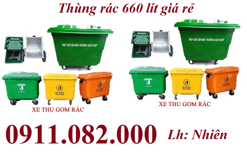 Mua thùng rác ở đâu giá rẻ- thùng rác 120 lít 240 lít 660 lít giá rẻ tại cần thơ- lh 0911082000