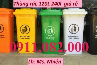 Công ty cung cấp thùng rác nhựa giá rẻ tại miền tây- thùng rác 120l 240l 660- lh 0911082000