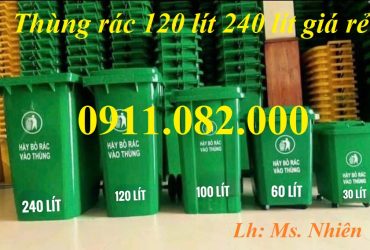 Giá sỉ thùng rác nhựa giá siêu rẻ- thùng rác 120l 240l 660l, thùng rác ngoài trời- lh 0911082000