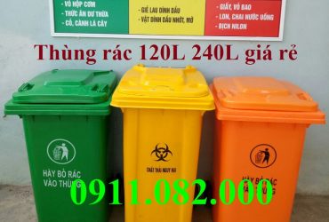 Bán thùng rác giá rẻ tại bình minh vĩnh long- thùng đựng rác 120l 240l- lh 0911082000