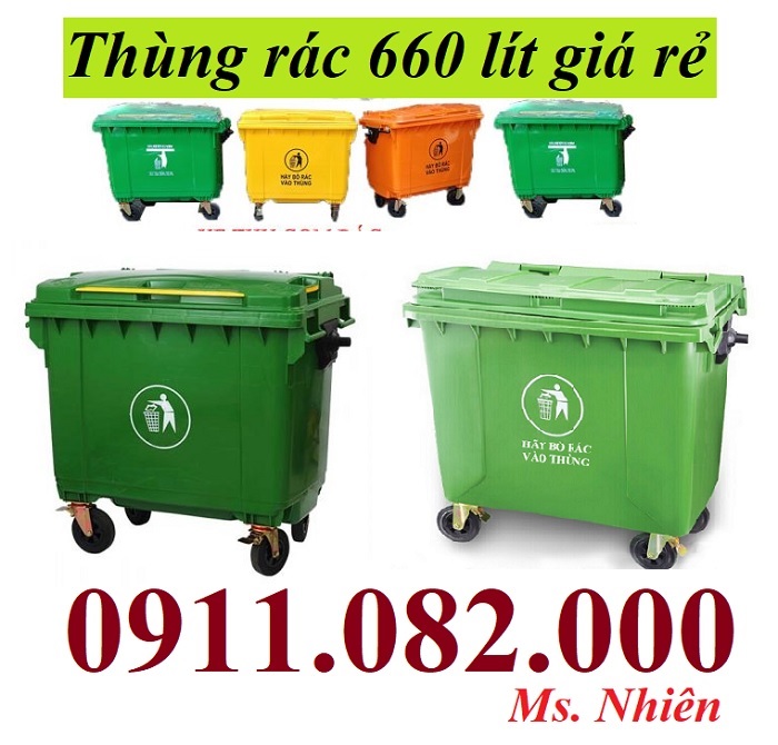 Thùng rác y tế giá rẻ- thùng rác nhựa 120l 240l 660l giá cạnh tranh- lh 0911082000