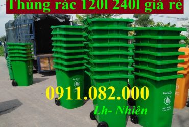 Thùng rác môi trường, công cộng giá rẻ, thùng rác 120l 240l giá cạnh tranh- lh 0911082000