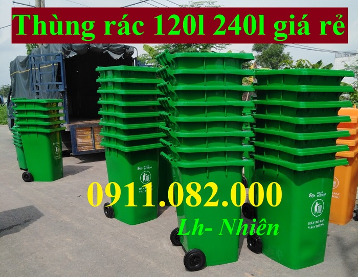 Thùng rác môi trường, công cộng giá rẻ, thùng rác 120l 240l giá cạnh tranh- lh 0911082000