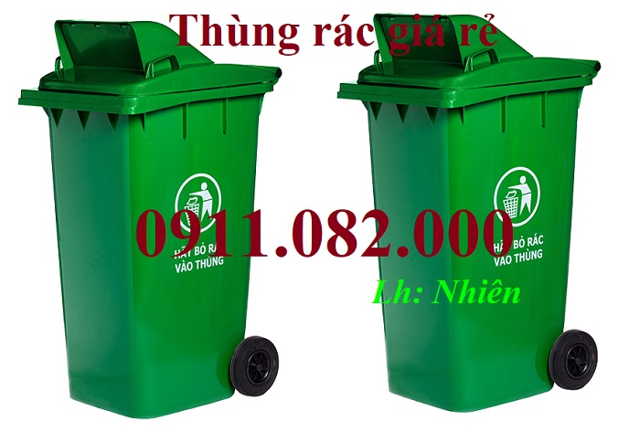 Thùng rác nhựa HDPE hàng mới về giá rẻ- thùng rác xanh, cam, vàng- lh 0911082000 Nhiên