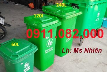 Thùng rác nhựa HDPE hàng mới về giá rẻ- thùng rác xanh, cam, vàng- lh 0911082000 Nhiên