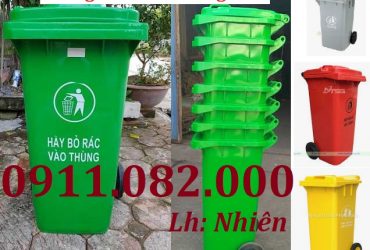 Thùng rác giá rẻ, thùng rác dày, chịu lực tốt, bền màu- thùng rác 120l 240l 660l giá sỉ- lh 0911082000