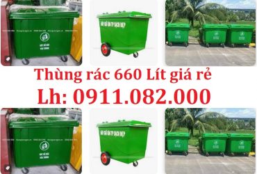 Thùng rác nhựa giá tốt- lh 0911082000- thùng rác 120l 240 nắp kín màu xanh