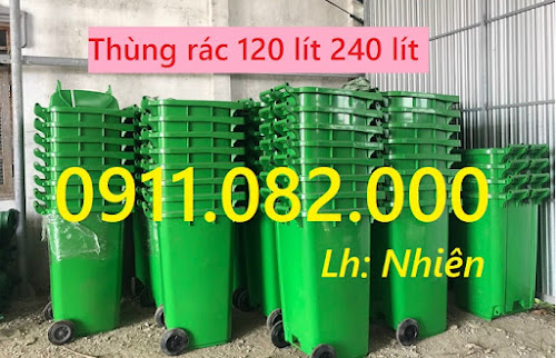 Bán thùng đựng rác giá rẻ tại tiền giang, thùng rác 120l 240l dầy chất lượng- lh 0911082000