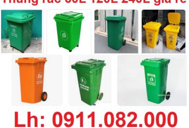 Giảm 20% giá thùng rác nhựa, thùng rác 60l 120l 240l- hàng nhập khẩu mới 100%