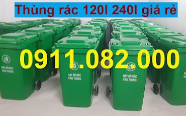 Bỏ sỉ lẻ thùng rác nhựa giá rẻ tại tiền giang- thùng rác đa dụng 120l 240l- lh 0911082000