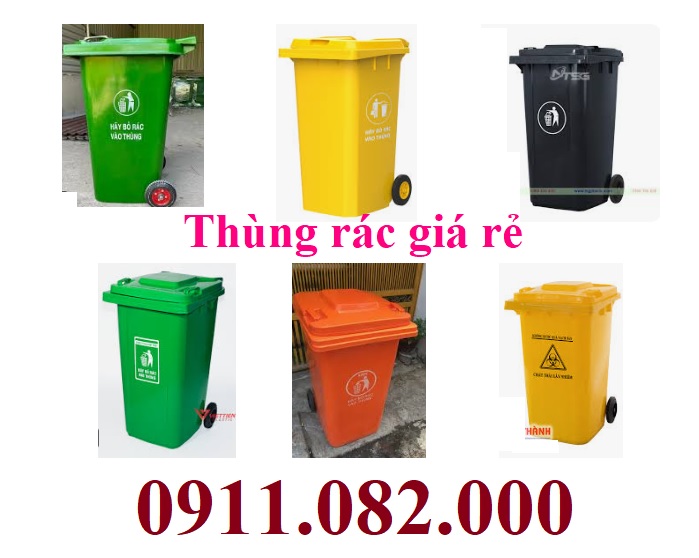 Chuyên nhập khẩu và cung cấp thùng rác nhựa giá rẻ tại miền tây- thùng rác 120l 240l 660l- lh 0911082000