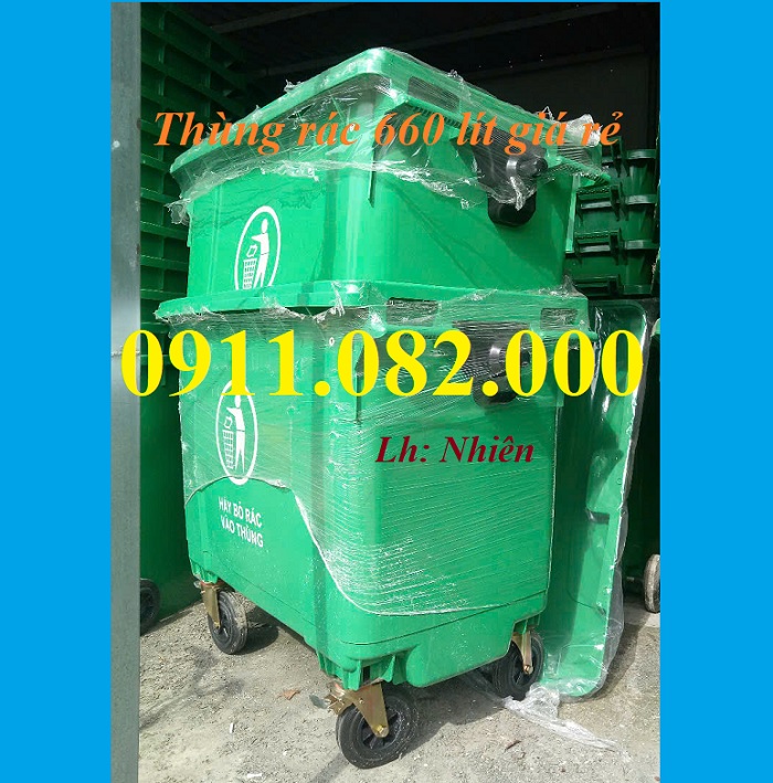 Thùng rác nhựa Phan Khánh Đăng giá rẻ tại miền tây- thùng rác 120L, 240L, 660L giá sỉ- lh 0911082000