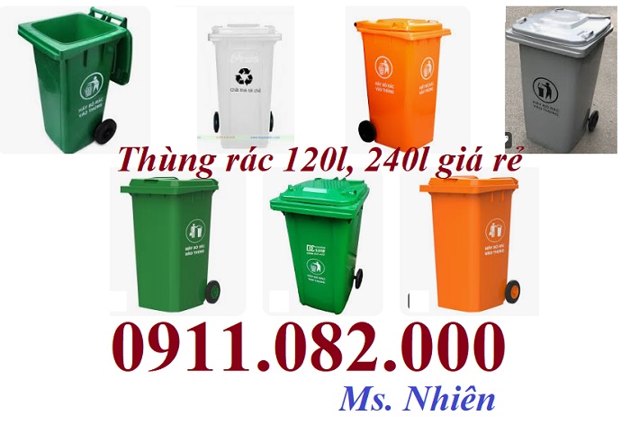 Chuyên nhập khẩu và cung cấp thùng rác nhựa giá rẻ tại miền tây- thùng rác 120l 240l 660l- lh 0911082000